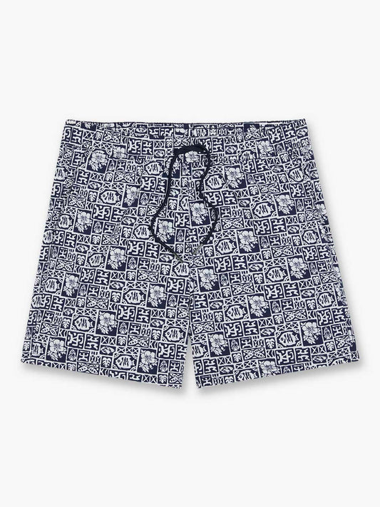 Fair Harbor Bungalow Trunk - Navy Sea Tiles