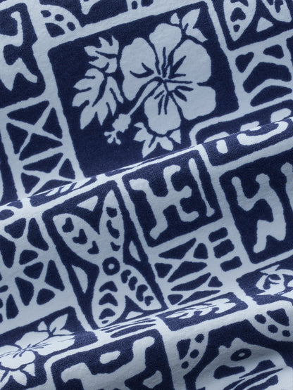 Fair Harbor Bungalow Trunk - Navy Sea Tiles