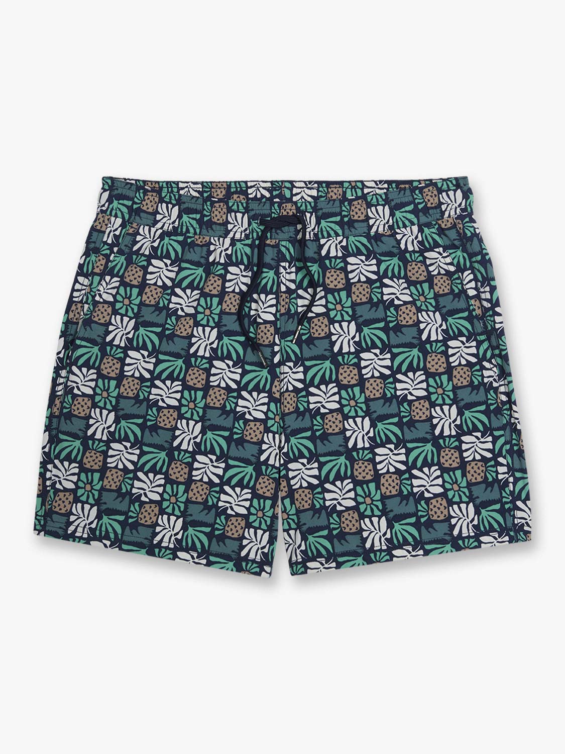 Fair Harbor Bungalow Trunk - Navy Palm Tiles