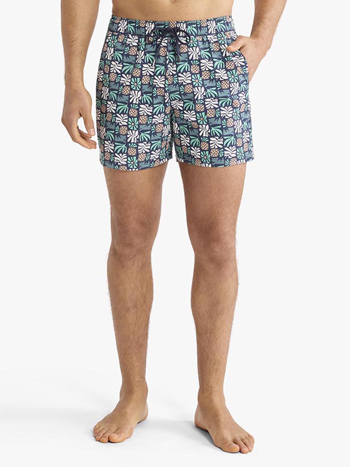 Fair Harbor Bungalow Trunk - Navy Palm Tiles