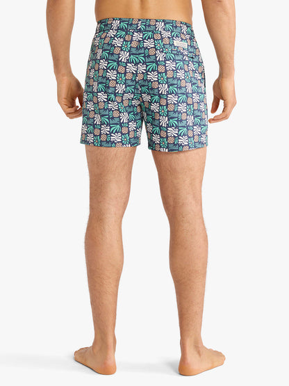 Fair Harbor Bungalow Trunk - Navy Palm Tiles