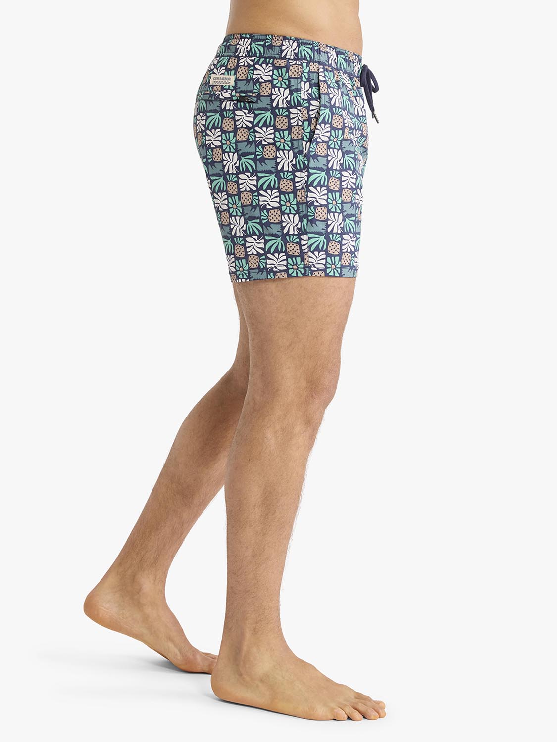 Fair Harbor Bungalow Trunk - Navy Palm Tiles