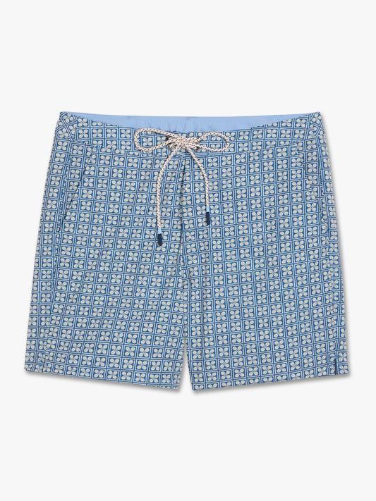 Fair Harbor Swell Board Short - Blue Flower Geo