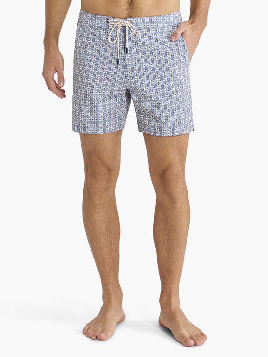 Fair Harbor Swell Board Short - Blue Flower Geo
