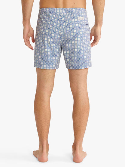 Fair Harbor Swell Board Short - Blue Flower Geo