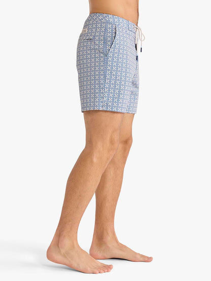 Fair Harbor Swell Board Short - Blue Flower Geo