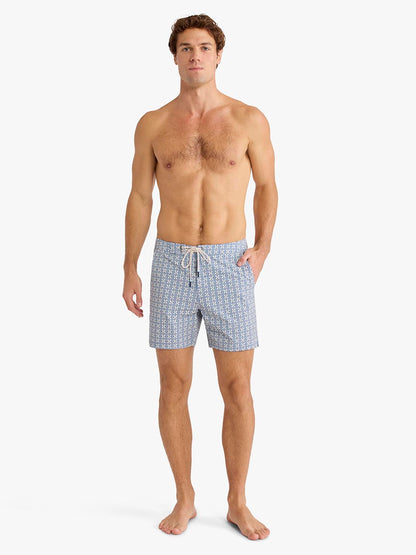 Fair Harbor Swell Board Short - Blue Flower Geo